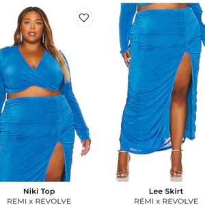 REVOLVE Remi Bader Vibrant Blue crop Top And Skirt Set